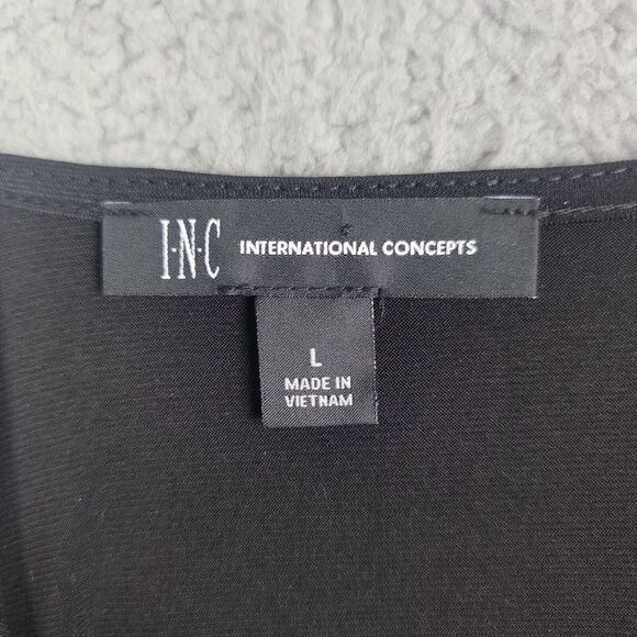 Inc International Concepts Blouse Top L Black Silver Studded Sexy Cutout Mobwife - Picture 8 of 12